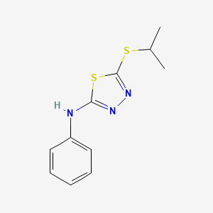molecular formula C11H13N3S2 B1221134 N-phenyl-5-(propan-2-ylthio)-1,3,4-thiadiazol-2-amine 