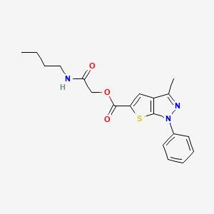 3-Methyl-1-phenyl-5-thieno[2,3-c]pyrazolecarboxylic acid [2-(butylamino)-2-oxoethyl] ester