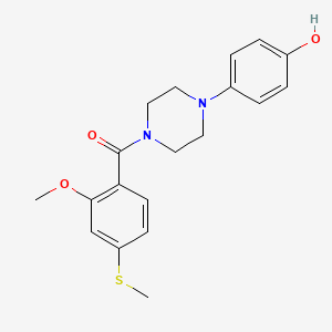 molecular formula C19H22N2O3S B1221139 [4-(4-Hydroxyphenyl)-1-piperazinyl]-[2-methoxy-4-(methylthio)phenyl]methanone 