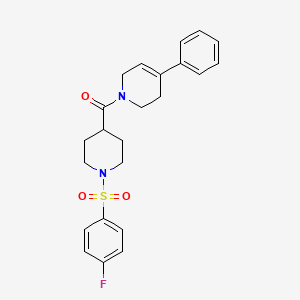 molecular formula C23H25FN2O3S B1221145 [1-(4-fluorophenyl)sulfonyl-4-piperidinyl]-(4-phenyl-3,6-dihydro-2H-pyridin-1-yl)methanone 