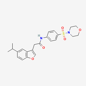 molecular formula C23H26N2O5S B12211473 N-[4-(morpholine-4-sulfonyl)phenyl]-2-[5-(propan-2-yl)-1-benzofuran-3-yl]acetamide 
