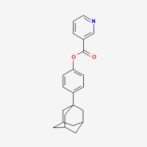 molecular formula C22H23NO2 B12211525 p-(1-Adamantyl)phenyl nicotinate CAS No. 76928-29-5