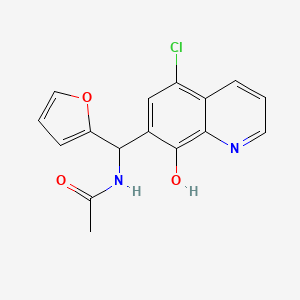 molecular formula C16H13ClN2O3 B1221154 N-[(5-chloro-8-hydroxy-7-quinolinyl)-(2-furanyl)methyl]acetamide 