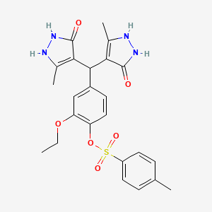 4-[bis(5-hydroxy-3-methyl-1H-pyrazol-4-yl)methyl]-2-ethoxyphenyl 4-methylbenzenesulfonate