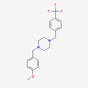 molecular formula C20H23F3N2O B1221158 1-[(4-Methoxyphenyl)methyl]-4-[[4-(trifluoromethyl)phenyl]methyl]piperazine 