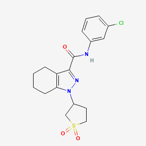 molecular formula C18H20ClN3O3S B12211580 N-(3-chlorophenyl)-1-(1,1-dioxidotetrahydrothiophen-3-yl)-4,5,6,7-tetrahydro-1H-indazole-3-carboxamide 