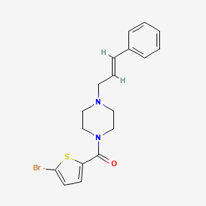 molecular formula C18H19BrN2OS B1221159 1-[(5-Bromo-2-thienyl)carbonyl]-4-(3-phenyl-2-propen-1-yl)piperazine 