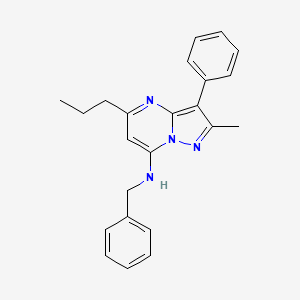 molecular formula C23H24N4 B12211706 N-benzyl-2-methyl-3-phenyl-5-propylpyrazolo[1,5-a]pyrimidin-7-amine 
