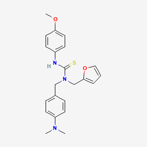 molecular formula C22H25N3O2S B1221172 1-[[4-(Dimethylamino)phenyl]methyl]-1-(2-furanylmethyl)-3-(4-methoxyphenyl)thiourea 