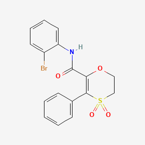 molecular formula C17H14BrNO4S B12211730 N-(2-bromophenyl)-3-phenyl-5,6-dihydro-1,4-oxathiine-2-carboxamide 4,4-dioxide 