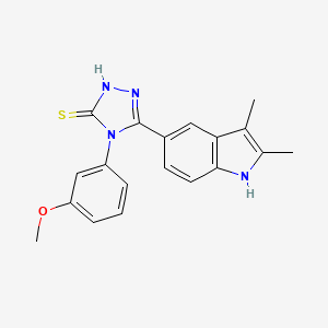 molecular formula C19H18N4OS B1221174 3-(2,3-dimethyl-1H-indol-5-yl)-4-(3-methoxyphenyl)-1H-1,2,4-triazole-5-thione 