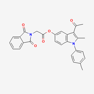 2-(1,3-Dioxo-2-isoindolyl)acetic acid [3-acetyl-2-methyl-1-(4-methylphenyl)-5-indolyl] ester