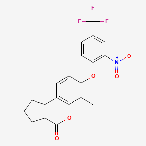 molecular formula C20H14F3NO5 B1221180 6-甲基-7-[2-硝基-4-(三氟甲基)苯氧基]-2,3-二氢-1H-环戊[c][1]苯并吡喃-4-酮 