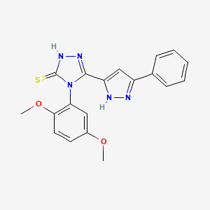 molecular formula C19H17N5O2S B1221181 4-(2,5-dimethoxyphenyl)-3-(3-phenyl-1H-pyrazol-5-yl)-1H-1,2,4-triazole-5-thione 