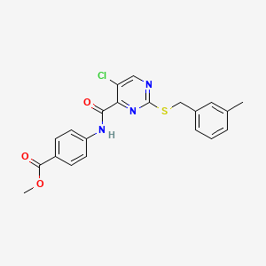 molecular formula C21H18ClN3O3S B12211846 Methyl 4-[({5-chloro-2-[(3-methylbenzyl)sulfanyl]pyrimidin-4-yl}carbonyl)amino]benzoate 