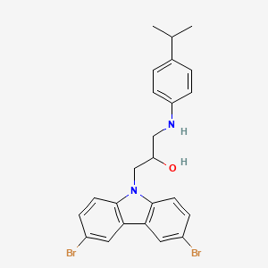 molecular formula C24H24Br2N2O B12211849 1-(3,6-dibromo-9H-carbazol-9-yl)-3-{[4-(propan-2-yl)phenyl]amino}propan-2-ol 