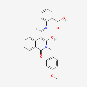 molecular formula C25H20N2O5 B1221188 2-[[2-[(4-Methoxyphenyl)methyl]-1,3-dioxo-4-isoquinolinylidene]methylamino]benzoic acid 