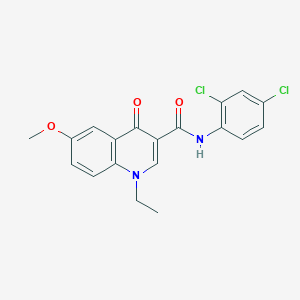 molecular formula C19H16Cl2N2O3 B12211934 N-(2,4-dichlorophenyl)-1-ethyl-6-methoxy-4-oxo-1,4-dihydroquinoline-3-carboxamide 