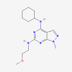 molecular formula C15H24N6O B12212123 N~4~-cyclohexyl-N~6~-(2-methoxyethyl)-1-methyl-1H-pyrazolo[3,4-d]pyrimidine-4,6-diamine 