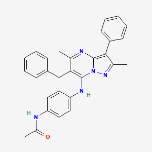 molecular formula C29H27N5O B12212154 N-{4-[(6-benzyl-2,5-dimethyl-3-phenylpyrazolo[1,5-a]pyrimidin-7-yl)amino]phenyl}acetamide 