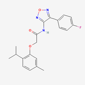 molecular formula C20H20FN3O3 B12212224 N-[4-(4-fluorophenyl)-1,2,5-oxadiazol-3-yl]-2-[5-methyl-2-(propan-2-yl)phenoxy]acetamide 