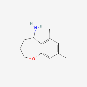molecular formula C12H17NO B12212238 1-Benzoxepin-5-amine, 2,3,4,5-tetrahydro-6,8-dimethyl- CAS No. 1094288-79-5