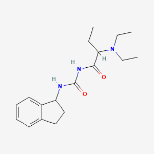 molecular formula C18H27N3O2 B12212280 Butanamide, 2-(diethylamino)-N-[[(2,3-dihydro-1H-inden-1-yl)amino]carbonyl]- 