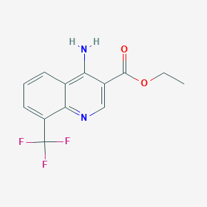molecular formula C13H11F3N2O2 B12212334 Ethyl 4-amino-8-(trifluoromethyl)quinoline-3-carboxylate CAS No. 1049114-56-8