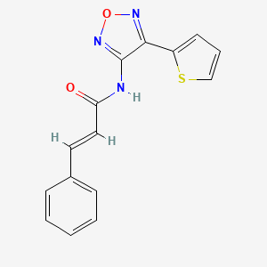 molecular formula C15H11N3O2S B12212408 (2E)-3-phenyl-N-[4-(thiophen-2-yl)-1,2,5-oxadiazol-3-yl]prop-2-enamide 