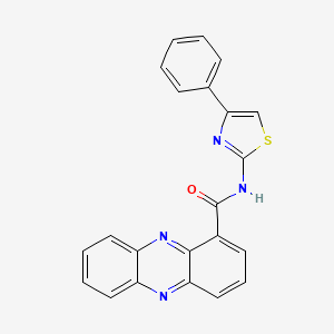 molecular formula C22H14N4OS B12212512 N-(4-phenyl-1,3-thiazol-2-yl)phenazine-1-carboxamide 