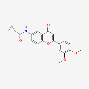 molecular formula C21H19NO5 B12212543 N-(2-(3,4-dimethoxyphenyl)-4-oxo-4H-chromen-6-yl)cyclopropanecarboxamide 