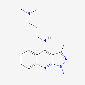 molecular formula C17H23N5 B1221260 4-(3-Dimethylpropylamino)-1,3-dimethyl-lH-pyrazolo(3,4-b)quinoline CAS No. 25627-79-6