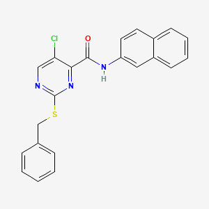 molecular formula C22H16ClN3OS B12212618 2-(benzylsulfanyl)-5-chloro-N-(naphthalen-2-yl)pyrimidine-4-carboxamide 