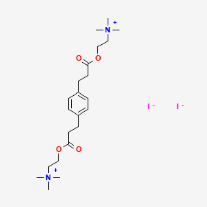 molecular formula C22H38I2N2O4 B1221262 2,2'-(1,4-Phenylenebis(1-oxo-3,1-propanediyl)oxy)bis(N,N,N-trimethylethanaminium) diiodide CAS No. 37683-44-6