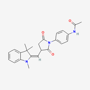 molecular formula C24H25N3O3 B12212732 N-(4-{2,5-dioxo-3-[(1,3,3-trimethylindolin-2-ylidene)methyl]azolidinyl}phenyl) acetamide 