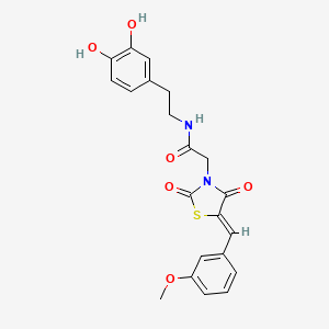 molecular formula C21H20N2O6S B12212760 N-[2-(3,4-dihydroxyphenyl)ethyl]-2-[(5Z)-5-(3-methoxybenzylidene)-2,4-dioxo-1,3-thiazolidin-3-yl]acetamide 