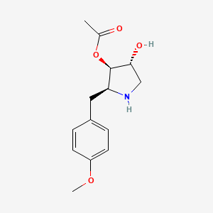 3,4-Pyrrolidinediol, 2-(p-methoxybenzyl)-, 3-acetate, (2S,3R,4R)-