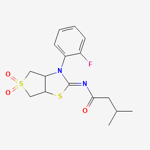 molecular formula C16H19FN2O3S2 B12212905 N-[(2Z)-3-(2-fluorophenyl)-5,5-dioxidotetrahydrothieno[3,4-d][1,3]thiazol-2(3H)-ylidene]-3-methylbutanamide 