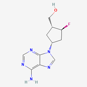 molecular formula C11H14FN5O B1221325 2',3'-Dideoxy-3'-fluoroaristeromycin CAS No. 118189-68-7