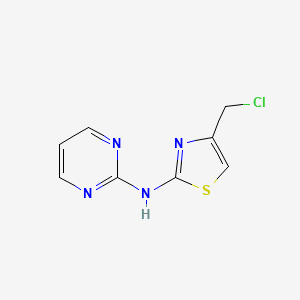 molecular formula C8H7ClN4S B12213288 N-[4-(Chloromethyl)-1,3-thiazol-2-YL]pyrimidin-2-amine 