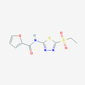 molecular formula C9H9N3O4S2 B12213509 N-(5-(ethylsulfonyl)-1,3,4-thiadiazol-2-yl)furan-2-carboxamide 