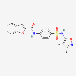 molecular formula C20H17N3O5S B12213518 N-{4-[(3,4-dimethyl-1,2-oxazol-5-yl)sulfamoyl]phenyl}-1-benzofuran-2-carboxamide CAS No. 306292-00-2