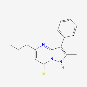 molecular formula C16H17N3S B12213537 2-Methyl-3-phenyl-5-propylpyrazolo[1,5-a]pyrimidine-7-thiol 