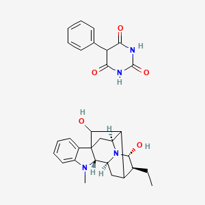 molecular formula C30H34N4O5 B1221355 Ajmaline phenylbarbiturate CAS No. 81424-61-5