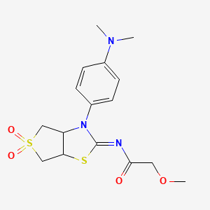 molecular formula C16H21N3O4S2 B12213601 N-[(2E)-3-[4-(dimethylamino)phenyl]-5,5-dioxidotetrahydrothieno[3,4-d][1,3]thiazol-2(3H)-ylidene]-2-methoxyacetamide 