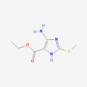molecular formula C7H11N3O2S B12213805 ethyl 4-amino-2-methylsulfanyl-1H-imidazole-5-carboxylate CAS No. 385796-04-3