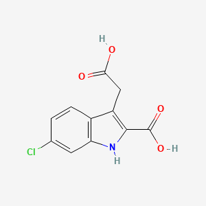 3-(carboxymethyl)-6-chloro-1H-indole-2-carboxylic acid