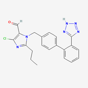 molecular formula C21H19ClN6O B1221395 5-chloro-2-propyl-3-[[4-[2-(2H-tetrazol-5-yl)phenyl]phenyl]methyl]imidazole-4-carbaldehyde CAS No. 114798-35-5