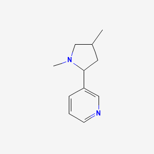 molecular formula C11H16N2 B1221398 3-(1,4-Dimethylpyrrolidin-2-yl)pyridine CAS No. 74805-00-8