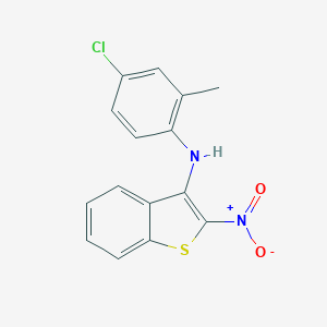 molecular formula C15H11ClN2O2S B122140 Benzo(b)thiophen-3-amine, N-(4-chloro-2-methylphenyl)-2-nitro- CAS No. 149338-14-7
